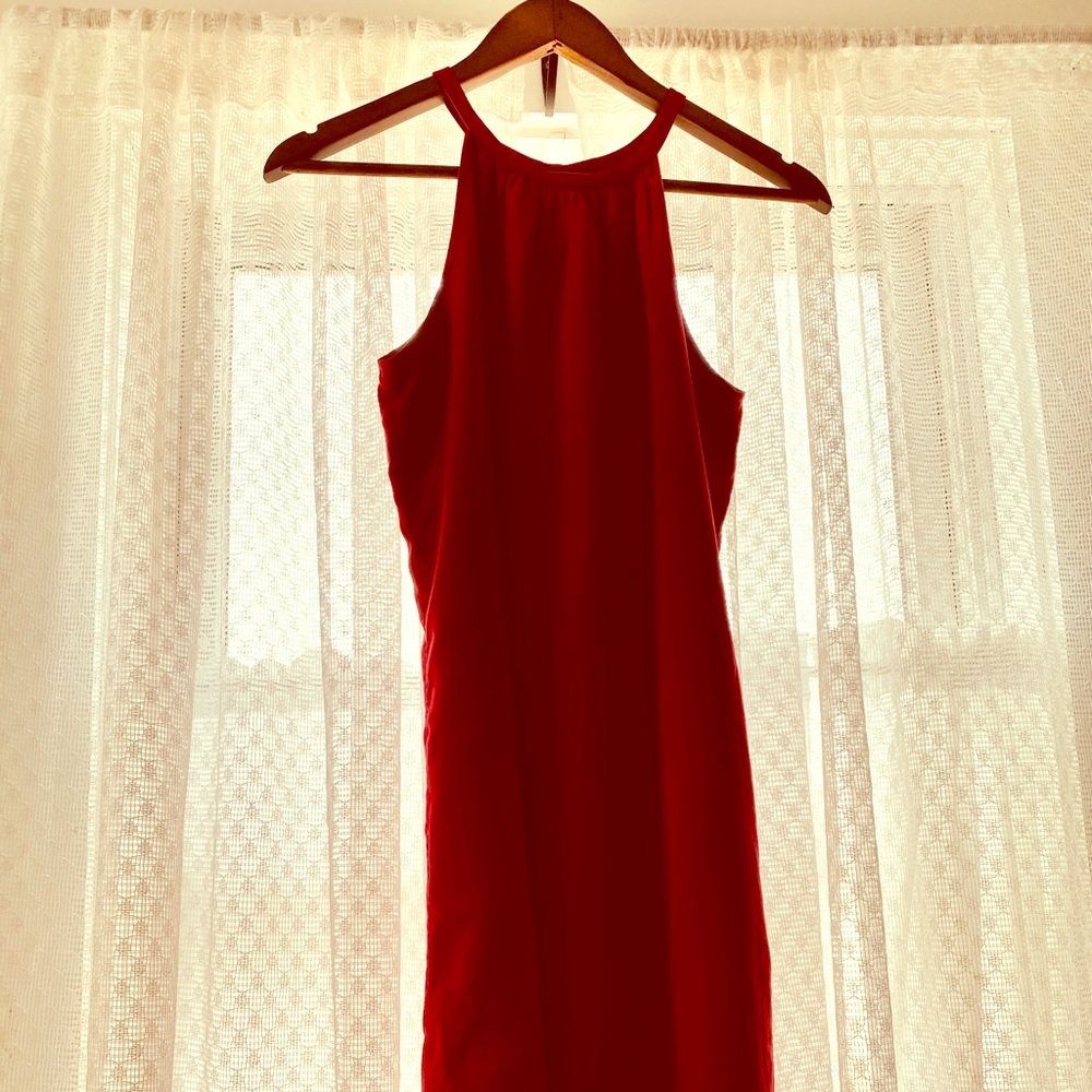 Old Navy red rayon dress polyester lining